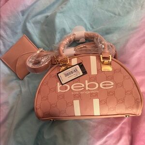 Bebe Small PU Bowler in blush